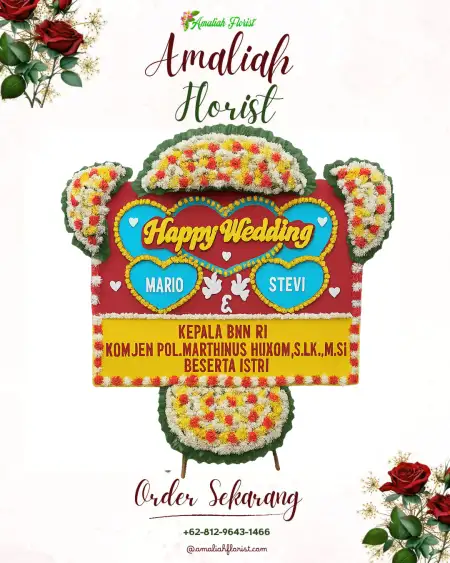 Papan Bunga Pernikahan Air Kepala Tujuh